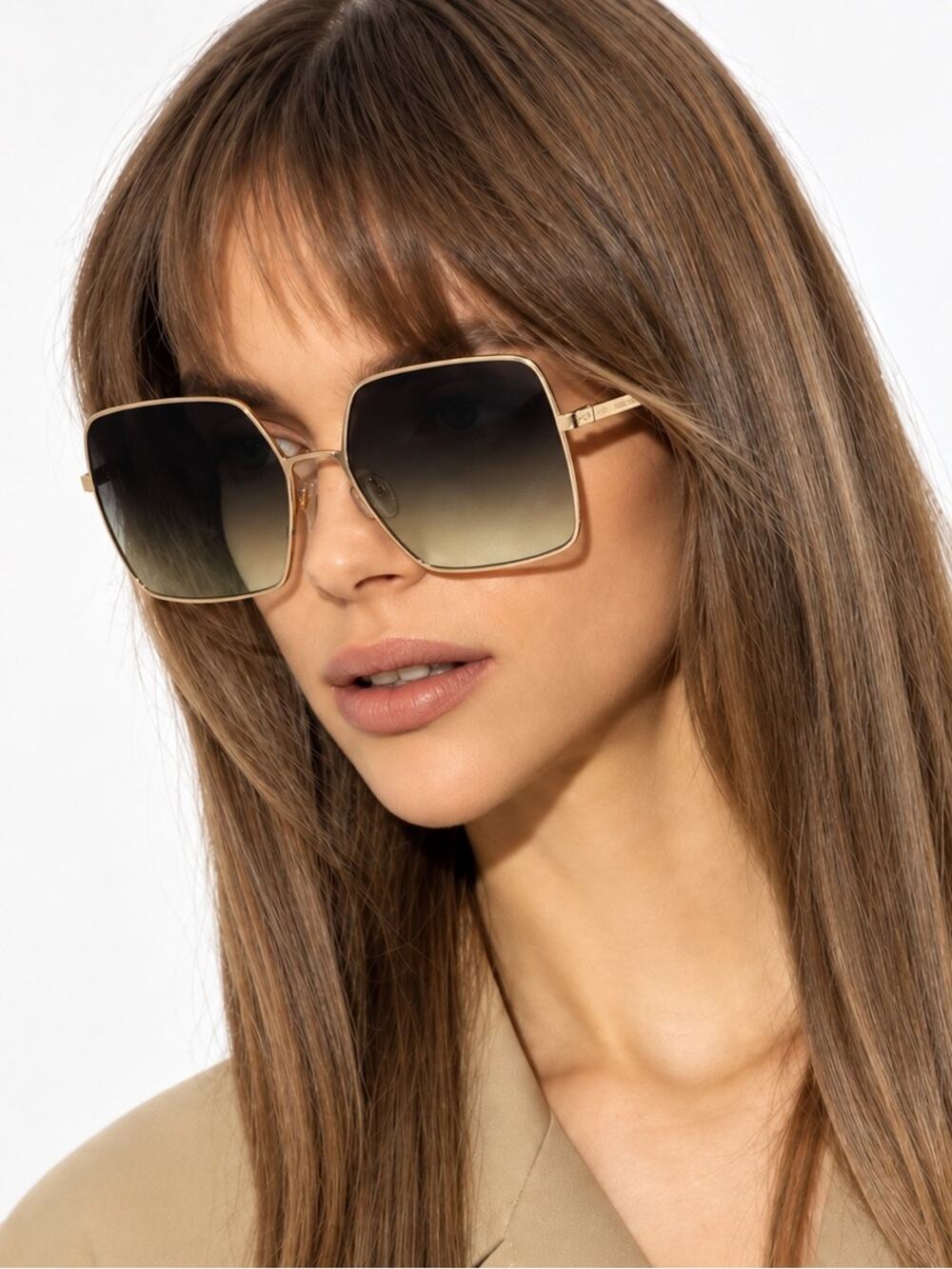 New! Isabel Marant IM0102/S 0PEFIB Gold Square Sunglasses, Authentic
